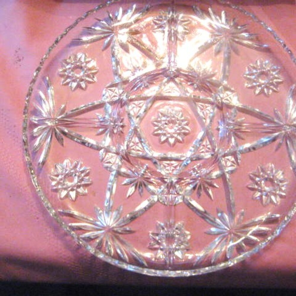 Clear Glass Serving Dish Large 13" Sectioned